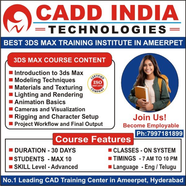 3DS Max Training in Ameerpet, 3DS Max Course in Ameerpet, 3DS Max Institutes in Ameerpet, Best 3DS Max Training Institutes in Ameerpet Hyderabad – Cadd India Technologies 3DS Max Training in Ameerpet, 3DS Max Course in Ameerpet, 3DS Max Institutes in Ameerpet, Best 3DS Max Training Institutes in Ameerpet Hyderabad – Cadd India Technologies
