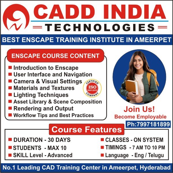 Enscape Training in Ameerpet, Enscape Course in Ameerpet, Enscape Institutes in Ameerpet, Best Enscape Training Institutes in Ameerpet Hyderabad – Cadd India Technologies Enscape Training in Ameerpet, Enscape Course in Ameerpet, Enscape Institutes in Ameerpet, Best Enscape Training Institutes in Ameerpet Hyderabad – Cadd India Technologies