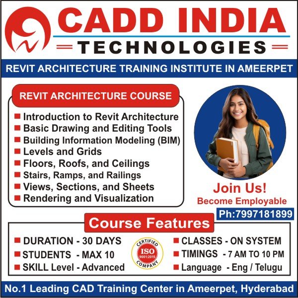 Revit Architecture Training in Ameerpet, Revit Architecture Course in Ameerpet, Revit Architecture Institutes in Ameerpet, Best Revit Architecture Training Institutes in Ameerpet Hyderabad – Cadd India Technologies Revit Architecture Training in Ameerpet, Revit Architecture Course in Ameerpet, Revit Architecture Institutes in Ameerpet, Best Revit Architecture Training Institutes in Ameerpet Hyderabad – Cadd India Technologies