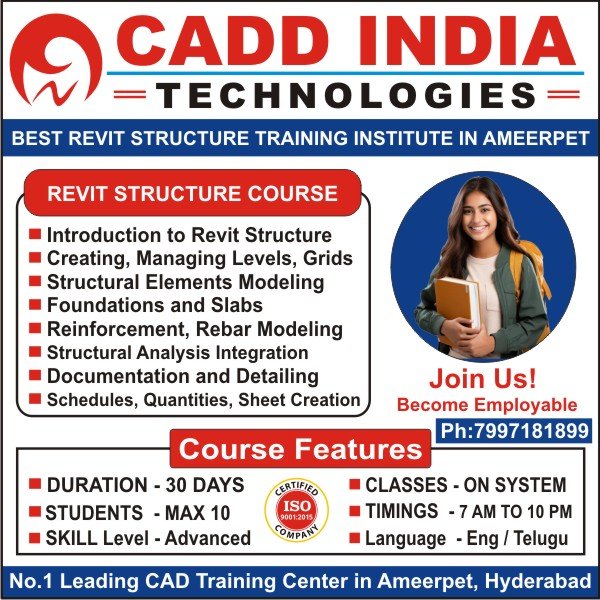 Revit Structure Training in Ameerpet, Revit Structure Course in Ameerpet, Revit Structure Institutes in Ameerpet, Best Revit Structure Training Institutes in Ameerpet Hyderabad – Cadd India Technologies Revit Structure Training in Ameerpet, Revit Structure Course in Ameerpet, Revit Structure Institutes in Ameerpet, Best Revit Structure Training Institutes in Ameerpet Hyderabad – Cadd India Technologies